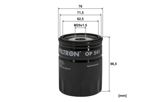 Oil filter OP 545 Filtron, Image 3