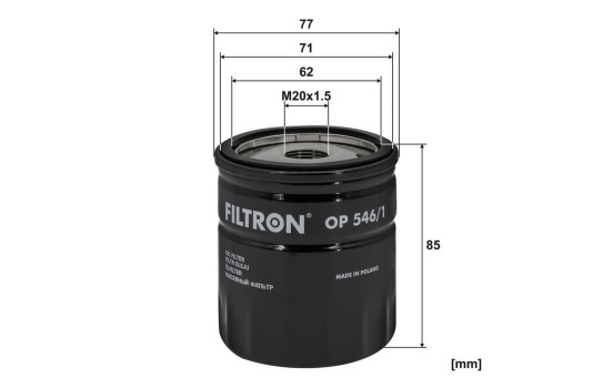 Oil filter OP 546/1 Filtron, Image 3