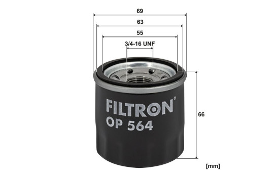 Oil filter OP 564 Filtron, Image 3