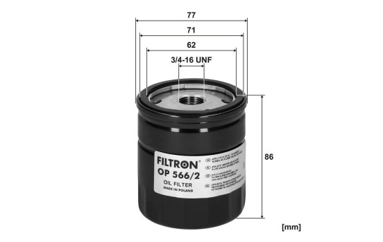 Oil filter OP 566/2 Filtron, Image 3