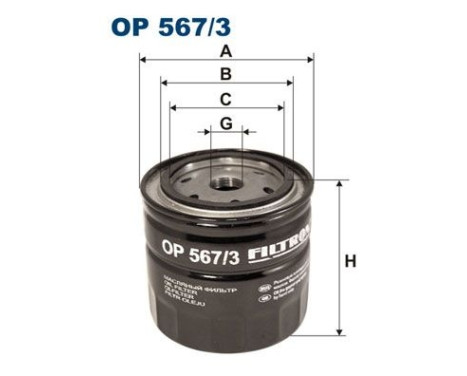 Oil filter OP 567/3 Filtron
