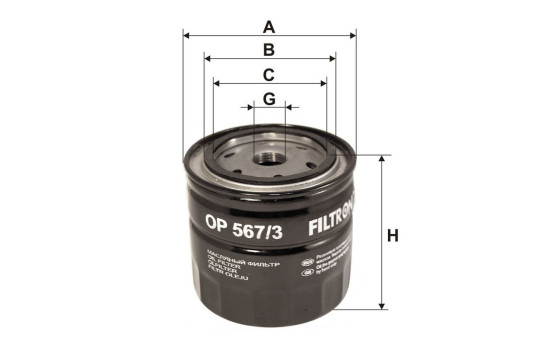 Oil filter OP 567/3 Filtron, Image 2