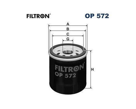 Oil filter OP 572 Filtron