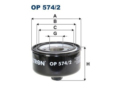 Oil filter OP 574/2 Filtron