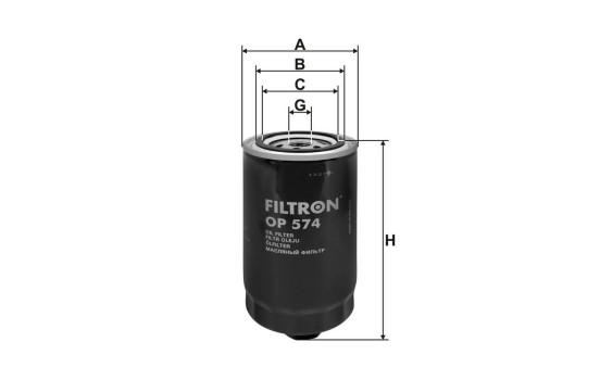 Oil filter OP 574 Filtron, Image 2