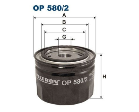Oil filter OP 580/2 Filtron