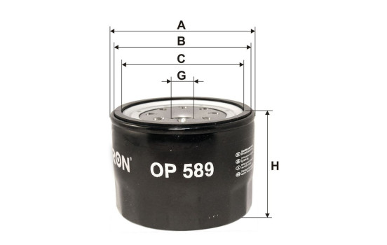 Oil filter OP 589 Filtron, Image 2