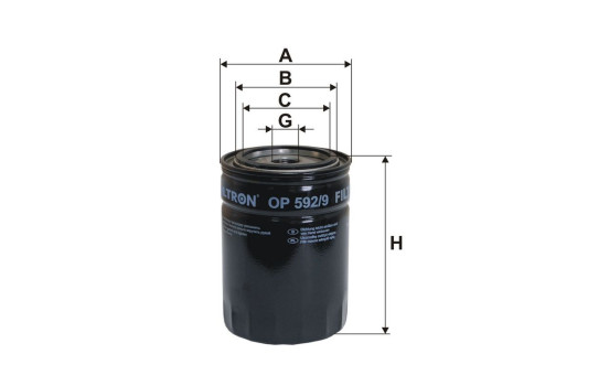 Oil filter OP 592/9 Filtron, Image 2