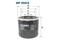 Oil filter OP 594/2 Filtron
