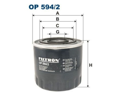 Oil filter OP 594/2 Filtron