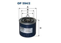 Oil filter OP 594/2 Filtron