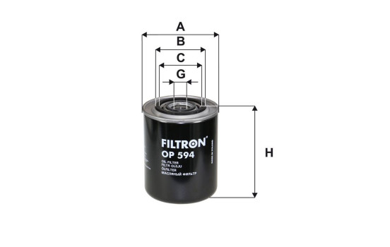 Oil filter OP 594 Filtron, Image 2