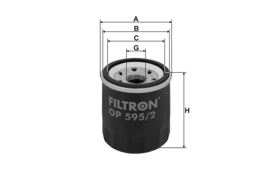 Oil filter OP 595/2 Filtron, Image 2