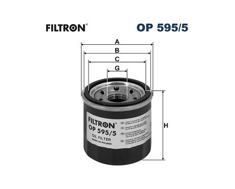 Oil filter OP 595/5 Filtron