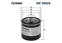 Oil filter OP 595/6 Filtron