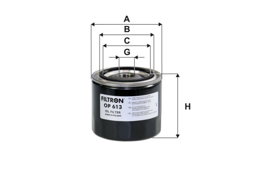 Oil filter OP 613 Filtron, Image 2