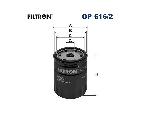 Oil filter OP 616/2 Filtron