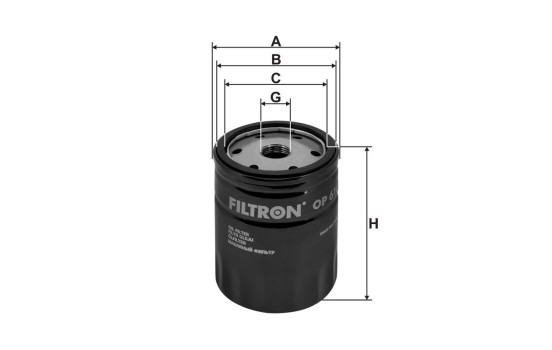 Oil filter OP 616/2 Filtron, Image 2