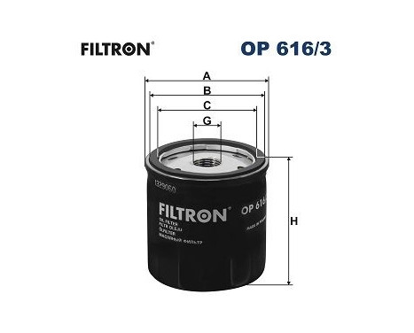 Oil filter OP 616/3 Filtron