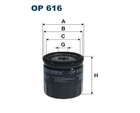Oil filter OP 616 Filtron