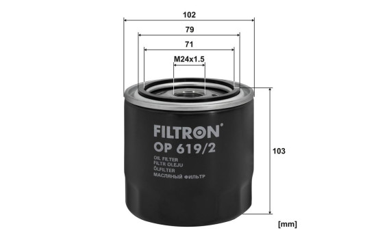 Oil filter OP 619/2 Filtron, Image 3
