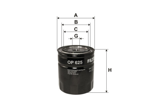 Oil filter OP 625 Filtron, Image 2