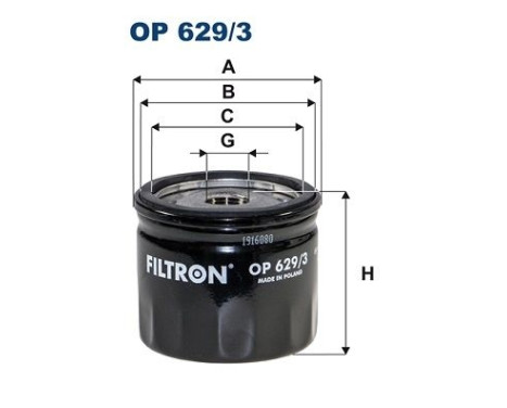 Oil filter OP 629/3 Filtron