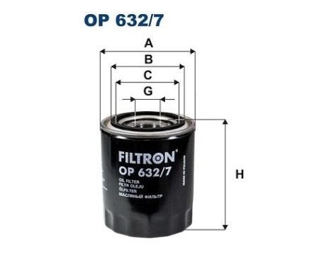 Oil filter OP 632/7 Filtron
