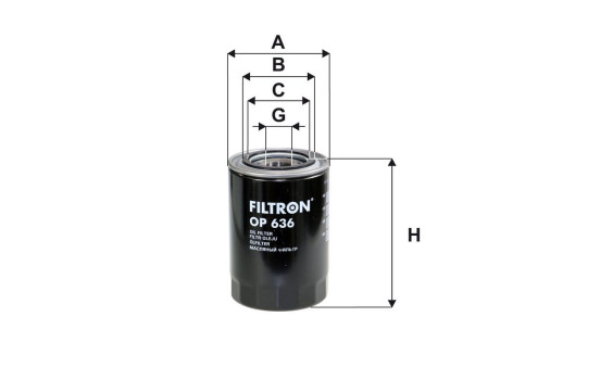 Oil filter OP 636 Filtron, Image 2
