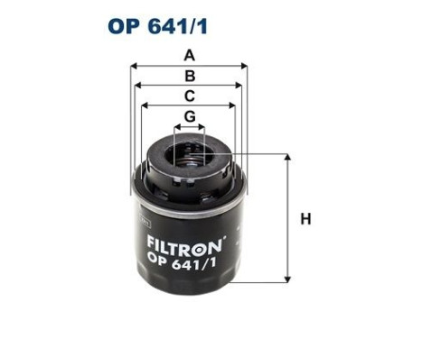 Oil filter OP 641/1 Filtron