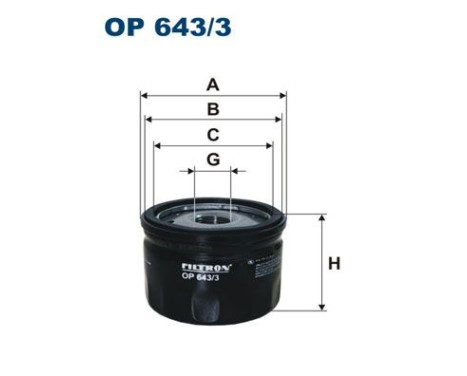 Oil filter OP 643/3 Filtron
