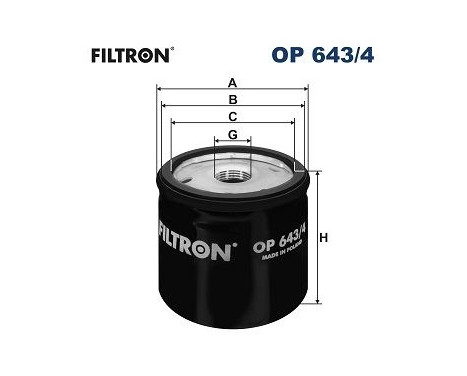 Oil filter OP 643/4 Filtron
