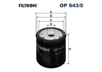Oil filter OP 643/5 Filtron