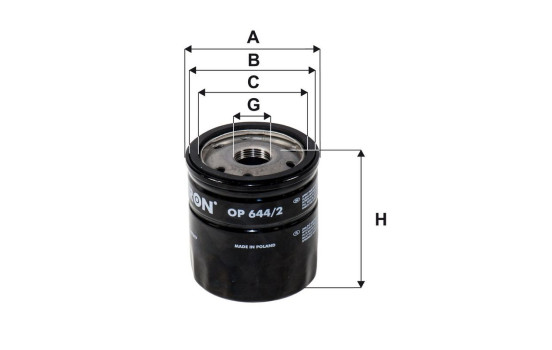 Oil filter OP 644/2 Filtron, Image 2