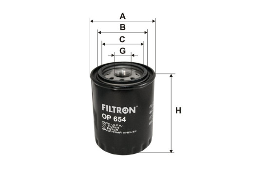 Oil filter OP 654 Filtron, Image 2