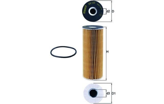 Oil Filter OX 133D Mahle, Image 3