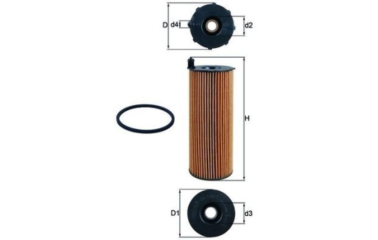 Oil Filter OX 196/1D Mahle, Image 2