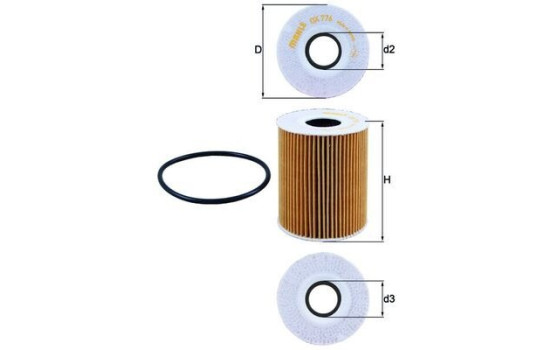 Oil Filter OX 776D Mahle, Image 3