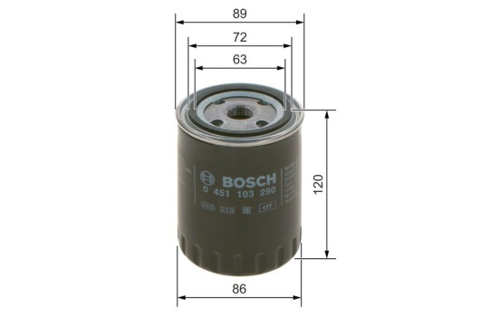 Oil Filter P3290 Bosch, Image 2