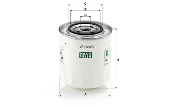 Oil Filter W 1130/3 MANN-FILTER, Image 3