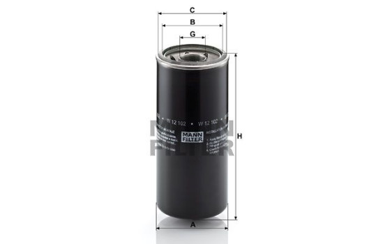 Oil Filter W 12 102 Mann, Image 2