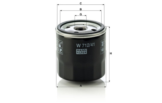 Oil Filter W 712/41 MANN-FILTER, Image 3