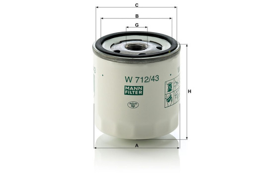 Oil Filter W 712/43 Mann, Image 3