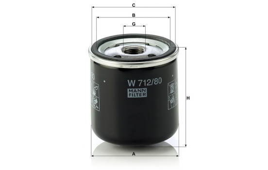 Oil Filter W 712/80 MANN-FILTER, Image 4
