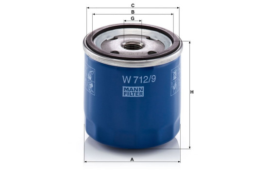 Oil Filter W 712/9 MANN-FILTER, Image 4