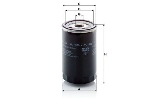 Oil Filter W 719/29 Mann, Image 3