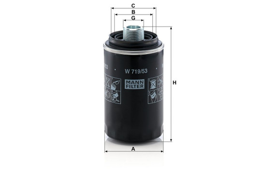 Oil Filter W 719/53 MANN-FILTER, Image 7