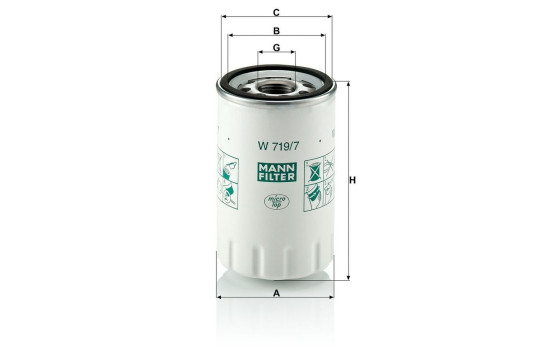 Oil Filter W 719/7 Mann, Image 4