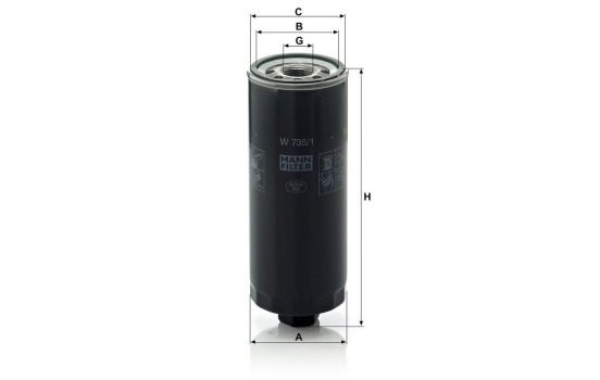 Oil Filter W 735/1 MANN-FILTER, Image 4