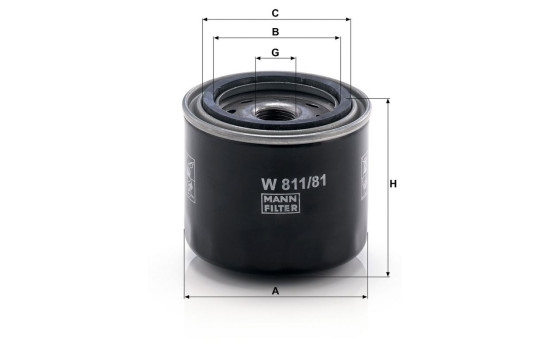 Oil Filter W 811/81 MANN-FILTER, Image 3